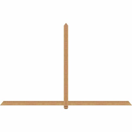 Ekena Millwork Eugene Smooth Timber Gable Bracket, Western Red Cedar, 108"W x 68"H x 1 1/2"D x 3 1/2"F, 15/12 Pitch GBW108X68X0204EUG00SWR